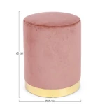 Tabure LUCILLA roza . Tabure LUCILLA roza ima strukturo iz borovega lesa in MDF-ja, podnožje je barvano v zlato barvo. Prevleka je iz poliestra, ki daja