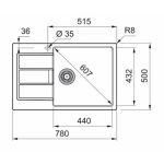 TECTONITE POMIVAL. KORITO FRANKE SIRIUS S2D 611-78XL CARBON, 780X500 - slika 8