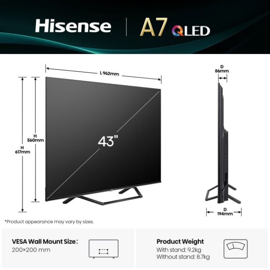 TELEVIZOR HISENSE 43A7Q - slika 7