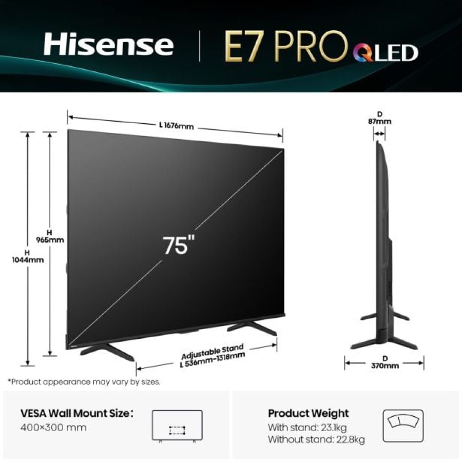 TELEVIZOR HISENSE 75E7Q PRO - slika 3