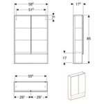 TOALETNA OMARICA GEBERIT SELNOVA SQUARE Z OGLED. OREH - HICKORY 59X85 - slika 6
