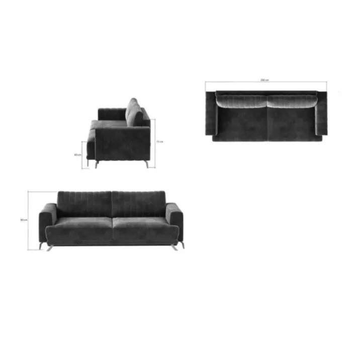 Trosed ELIZABET - rdeča Trosed ELIZABET - rdeča . Trosed ELIZABET z merami 250 cm x 95 cm x 90 cm je kos pohištva, ki se bo podal v vsak dnevni prostor. Vse to zahvaljujoč nežnim