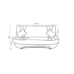 Trosed EMY 2 . Trosed EMY je garnitura udobna in kvalitetna, saj je narejena iz trpežnega blaga. Je odlična izbira za vašo dnevno sobo. Rahlo zaobljeni