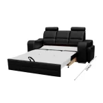 KARTAGENA je moderen in eleganten raztegljiv trosed iz kakovostne tkanine. Trosed ima prostor za shranjevanje posteljnine. Vzglavje je nastavljivo po višini.