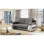 Trosed LIZA 2 . Trosed LIZA 2 je garnitura modernih linij. Je udobna in kvalitetna, saj je narejena iz trpežnega blaga in umetnega usnja. Raztegljiva je v