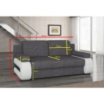 Trosed LIZA 2 . Trosed LIZA 2 je garnitura modernih linij. Je udobna in kvalitetna, saj je narejena iz trpežnega blaga in umetnega usnja. Raztegljiva je v