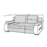 Trosed LIZA . Trosed LIZA je garnitura modernih linij. Je udobna in kvalitetna, saj je narejena iz trpežnega blaga in umetnega usnja. Raztegljiva je v udobno