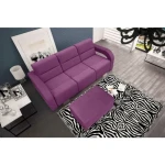 Trosed MANTA . Trosed MANTA ima možnost raztegnitve, ki se razvije v spalno površino. Trosed je na voljo v devetih barvah. Tabure je vključen v ceno.