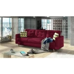 Trosed MIJA . Trosed MIJA je trosed s stilom skandinavskega sloga. Dobavljiva je v kvalitetnem blagu. Trosed ima pomožno ležišče in predal Je vzmetena in