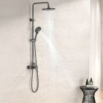 TUŠ SISTEM INTER CERAMIC S TUŠ ROČKO 5 FUNKCIJ GUN SIVA - slika 5