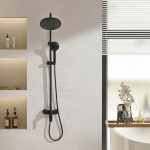 TUŠ SISTEM INTER CERAMIC S TUŠ ROČKO 5 FUNKCIJ MAT ČRNA - slika 5