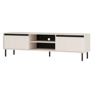TV omarica MILI bež . TV omarica MILI bež je elegantna in funkcionalna izbira za vsak dom. Korpus je izdelan iz kakovostne laminirane plošče debeline 16 mm