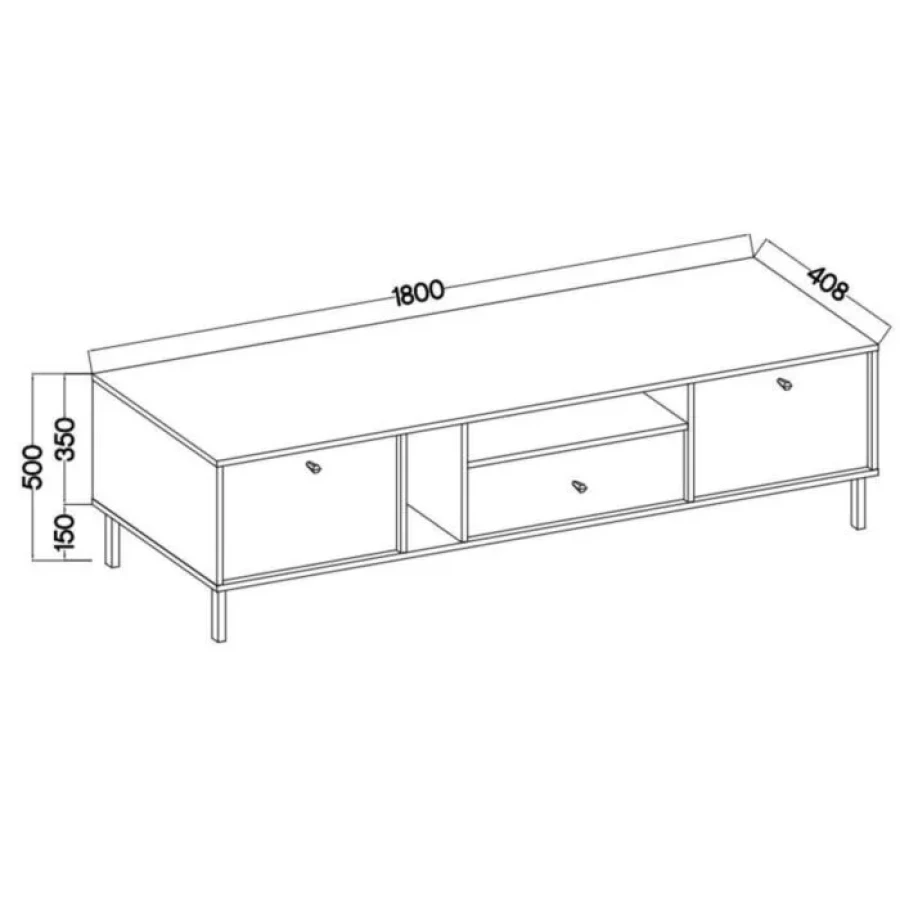 TV omarica TOMI 1 . TV omarica TOMI 1 je prava izbira za sodobne in elegantne prostore. Narejena iz kakovostne laminirane plošče debeline 16 mm, zagotavlja