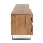 TV regal 2A ARON . TV regal 2A ARON ima okvir iz lesa in jeklene noge, vrata imajo kovinski vložek. Dimenzije: širina: 160cm globina: 44cm višina: 65cm