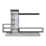 TV regal EBEL . TV regal EBEL je narejen iz kvalitetne laminirane plošče s kovinskim okvirjem. TV regal EBEL je moderen in eleganten dizajn dnevnega regala.