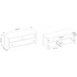 TV regal LINA je omara z dvema vdolbinama in prostornim, globokim predalom. Primeren je za vsak prostor. Lahko jo kombinirate z ostalim pohištvom iz iste