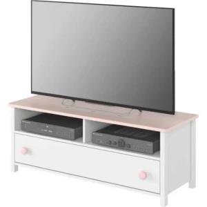 TV regal LINA . TV regal LINA je omara z dvema vdolbinama in prostornim, globokim predalom. Primeren je za vsak prostor. Material: - Laminirana plošča - ABS