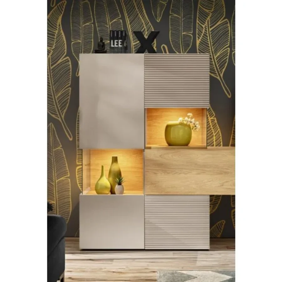 TV regal MINIKA . TV regal MINIKA je izdelan iz iverne plošče debeline 16 mm in MDF-ja, ponuja idealno kombinacijo funkcionalnosti in estetike. Z elegantnimi
