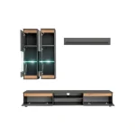 TV regal ODOM . TV regal ODOM je modernega in prefinjenega izgleda. Primeren je za vsak dom. TV regal ODOM je narejen iz kvalitetne laminirane plošče v