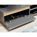 TV regal ODOM . TV regal ODOM je modernega in prefinjenega izgleda. Primeren je za vsak dom. TV regal ODOM je narejen iz kvalitetne laminirane plošče v