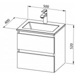 UMIVALNIŠKA ENOTA AQUAESTIL STELLA 50 Z UMIVALNIKOM BELA AKRIL 50X40X52 CM - slika 8