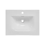 Vgradni kopalniški umivalnik SKI 70D . Vgradni kopalniški umivalnik SKI 70D je narejen iz bele keramike in se lepo poda v vsakršno kopalnico. Dimenzije: -