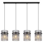 VISEČA SVETILKA GORLEY 4XE27 ČRNA / STEKLO - slika 7