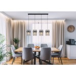 VISEČA SVETILKA GORLEY 4XE27 ČRNA / STEKLO - slika 8