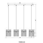 VISEČA SVETILKA GORLEY 4XE27 ČRNA / STEKLO - slika 9