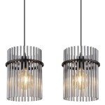 VISEČA SVETILKA GORLEY 4XE27 ČRNA / STEKLO - slika 10