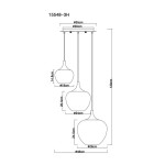 VISEČA SVETILKA MAXY 3XE27 ČRNA / DIMLJENO STEKLO - slika 8