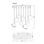 VISEČA SVETILKA MAXY 8XE27 ČRNA / DIMLJENO STEKLO - slika 8