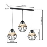 VISEČA SVETILKA MILAGRO CLIFF BLACK 3XE27 MLP5525 - slika 7
