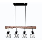 VISEČA SVETILKA MINA 4XE27 LES / ČRNA - slika 6