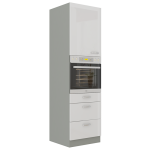 Visoka omara ELITE 60D 3 . Visoka omara ELITE 60D je sestavljena iz fronte iz MDF plošče, debeline 16 mm, robovi so iz ABS 1 mm. Korpus je narejen iz