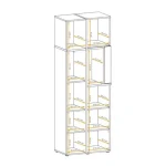 Visoka omara FERI . Visoka omara FERI je elegantna in atraktivna. Moderen dizajn, z dodatkom kombinacije črne mat barve ter tiska črnih črt, se bo podal v