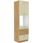 Visoka omara TISA 60D . Kuhinjo TISA je možno naročiti v kompletu (kuhinjska bloka TISA) ali pa po posameznih elementih po vaši izbiri. Visoka omara za