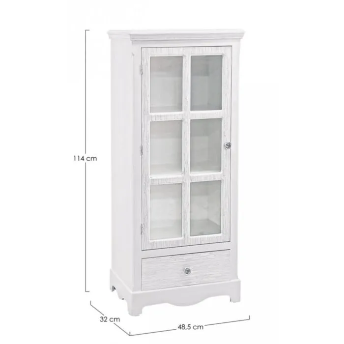 Vitrina BLANC 1A-1C H114 . Vitrina BLANC 1A-1C H114, je eleganten in funkcionalen kos pohištva, primeren za različne prostore v domu. Izdelana je iz