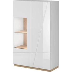 Vitrina FURY . Vitrina FURY je visoka in uporabna vitrina, primerna za vsak prostor. Ima moderne linije in mehanizem "PUSH TO OPEN". Ima tudi LED osvetlitev.