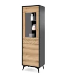 Vitrina IJAN  je narejen iz kvalitetne laminirane plošče, 16 mm debeline. Ima ABS robove in predal se odpira s sistemom "push to open". Ima jeklene noge