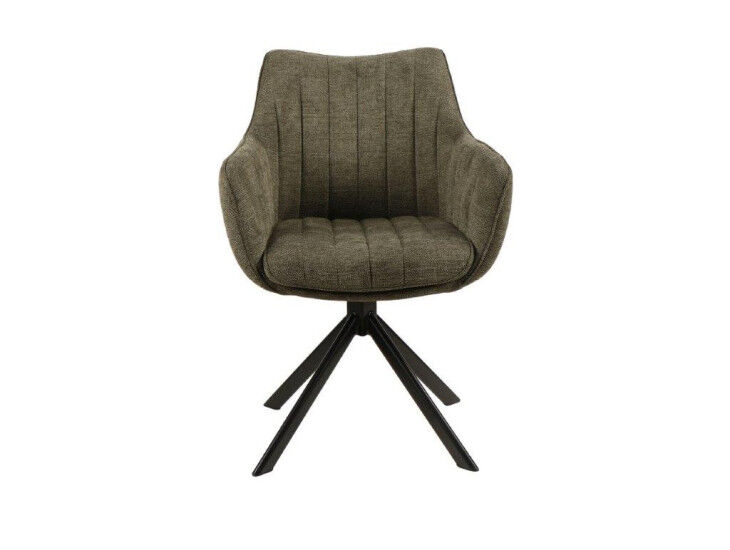 Vrtljivi stol REMIS je eleganten in praktičen. Na voljo je v več barvah tkanine, kar omogoča prilagoditev v vsak prostor. Stol ima naslon za roke za večje