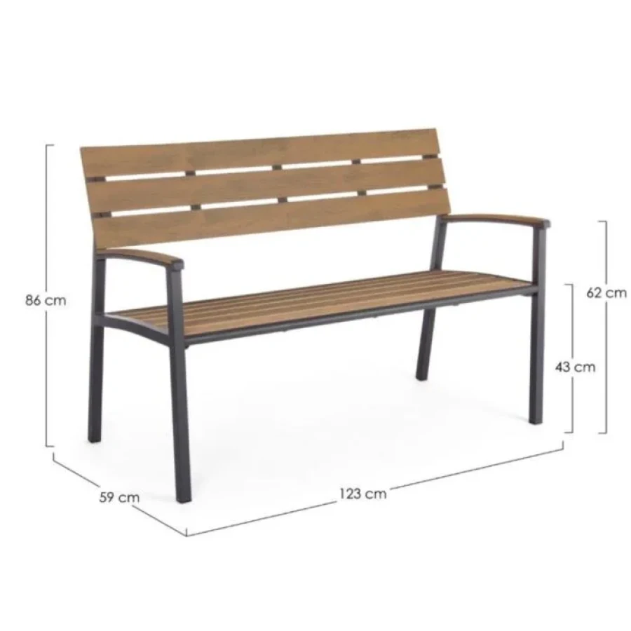 Vrtna klop ISAK SJ61 antracit . Vrtna klop ISAK SJ61 antracit ima aluminijast okvir, prašno obarvan. Dimenzije: širina: 123cm globina: 59cm višina: 86cm