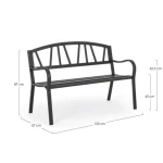 Vrtna klop JANELLE antracit . Vrtna klop JANELLE antracit je narejena iz jekla z mat zaključkom. Material: - Jeklo Barva: - Antracit Dimenzije: širina: 123cm