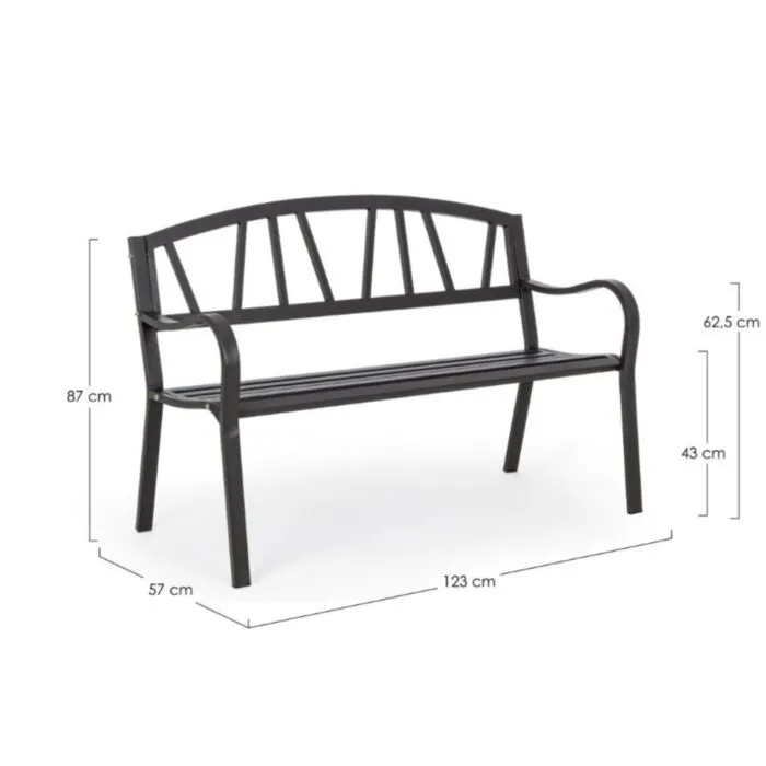 Vrtna klop JANELLE antracit Vrtna klop JANELLE antracit . Vrtna klop JANELLE antracit je narejena iz jekla z mat zaključkom. Material: - Jeklo Barva: - Antracit Dimenzije: širina: 123cm