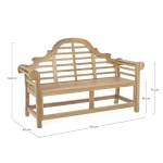 Vrtna klop VERADERO je narejena iz tikovega lesa. Material: - Tikov les Barva: - Natur Dimenzije: širina: 150cm globina: 63cm višina: 104cm višina: 451cm