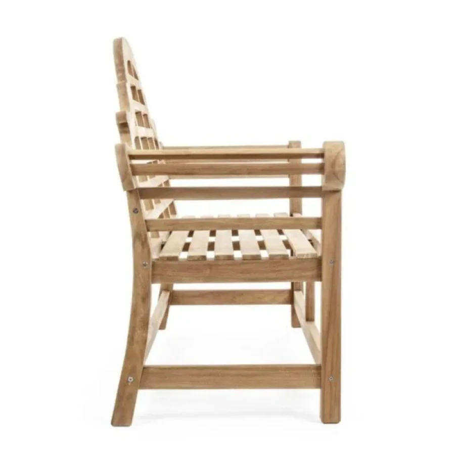 Vrtna klop VERADERO . Vrtna klop VERADERO je narejena iz tikovega lesa. Material: - Tikov les Barva: - Natur Dimenzije: širina: 150cm globina: 63cm višina: