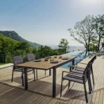 Vrtna miza ELIAS 140-200X90 SJ61 antracit ima aluminjast okvir. Ima možnost podaljšanja. Dimenzije: širina: 140/200cm globina: 90cm višina: 75cm