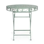 Vrtna miza HARRIET . Vrtna miza HARRIET je popolen kos pohištva, ki popestri vašo okolico. Narejena je iz kovine in je zložljiva. Dimenzije: širina: Ø70cm