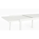 Vrtna miza PELAGIUS BELA . Vrtna miza PELAGIUS BELA iz aluminija. Miza je raztegljiva. Noge ima nastavljive. Barva: - Bela Material: - Aluminij Dimenzije: