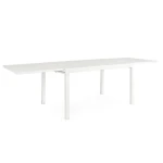 Vrtna miza PELAGIUS BELA . Vrtna miza PELAGIUS BELA iz aluminija. Miza je raztegljiva. Noge ima nastavljive. Barva: - Bela Material: - Aluminij Dimenzije: